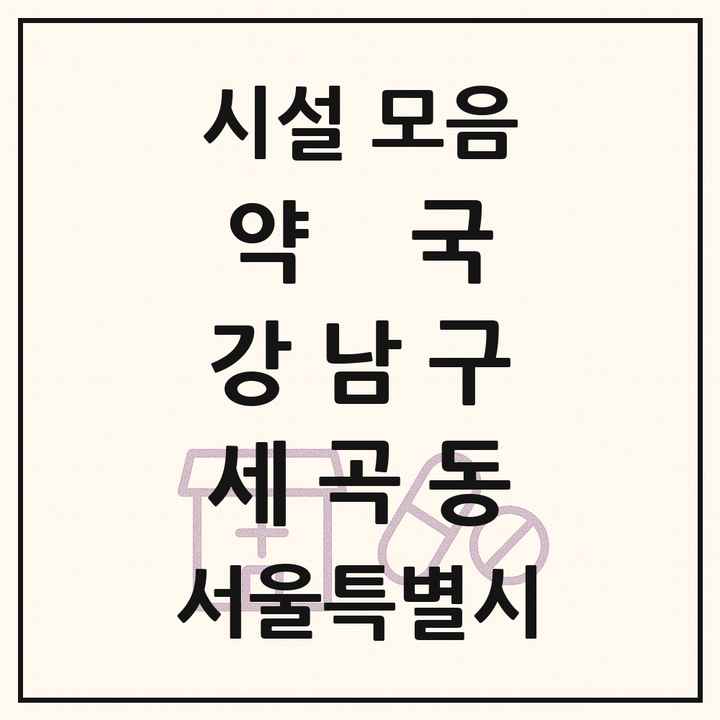 서울특별시 강남구 세곡동 약국 목록